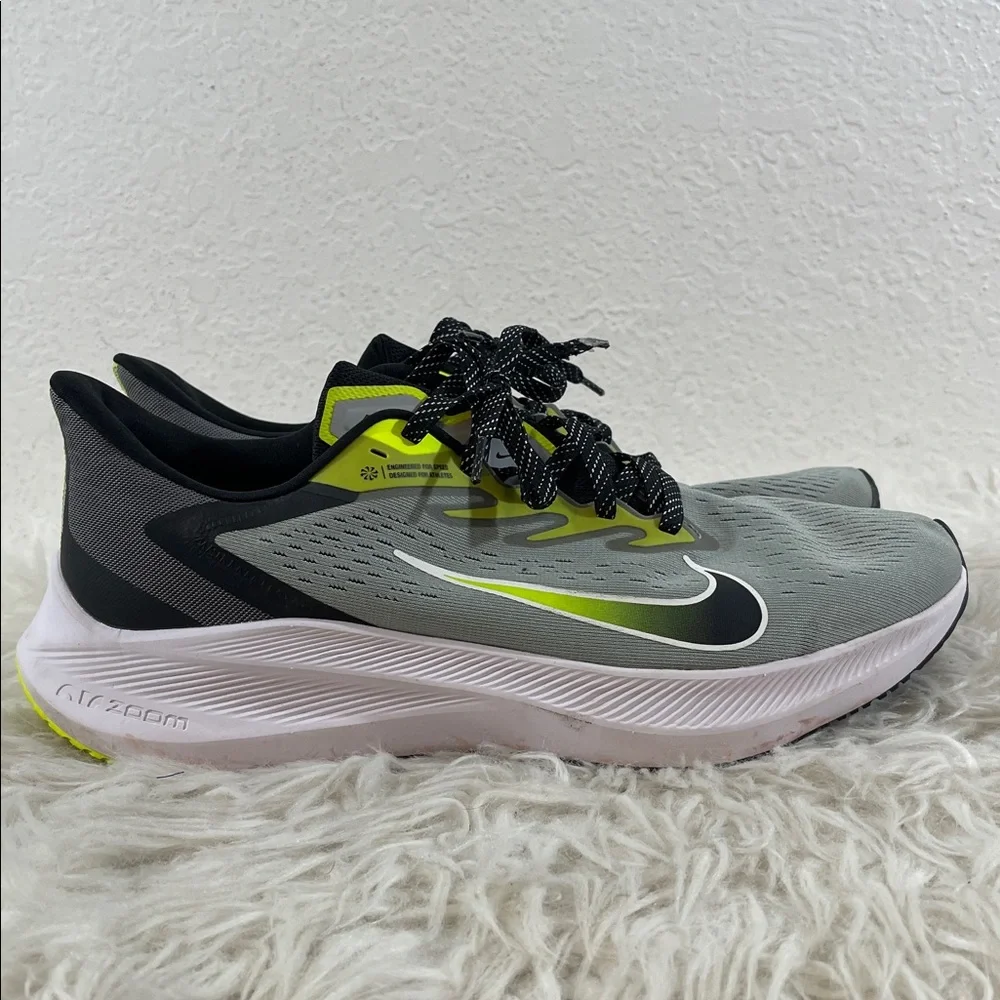 NIKE Air Zoom Winflo 7 'Smoke Grey Volt' Running Trainers Sneakers Size 12 - Picture 5 of 13